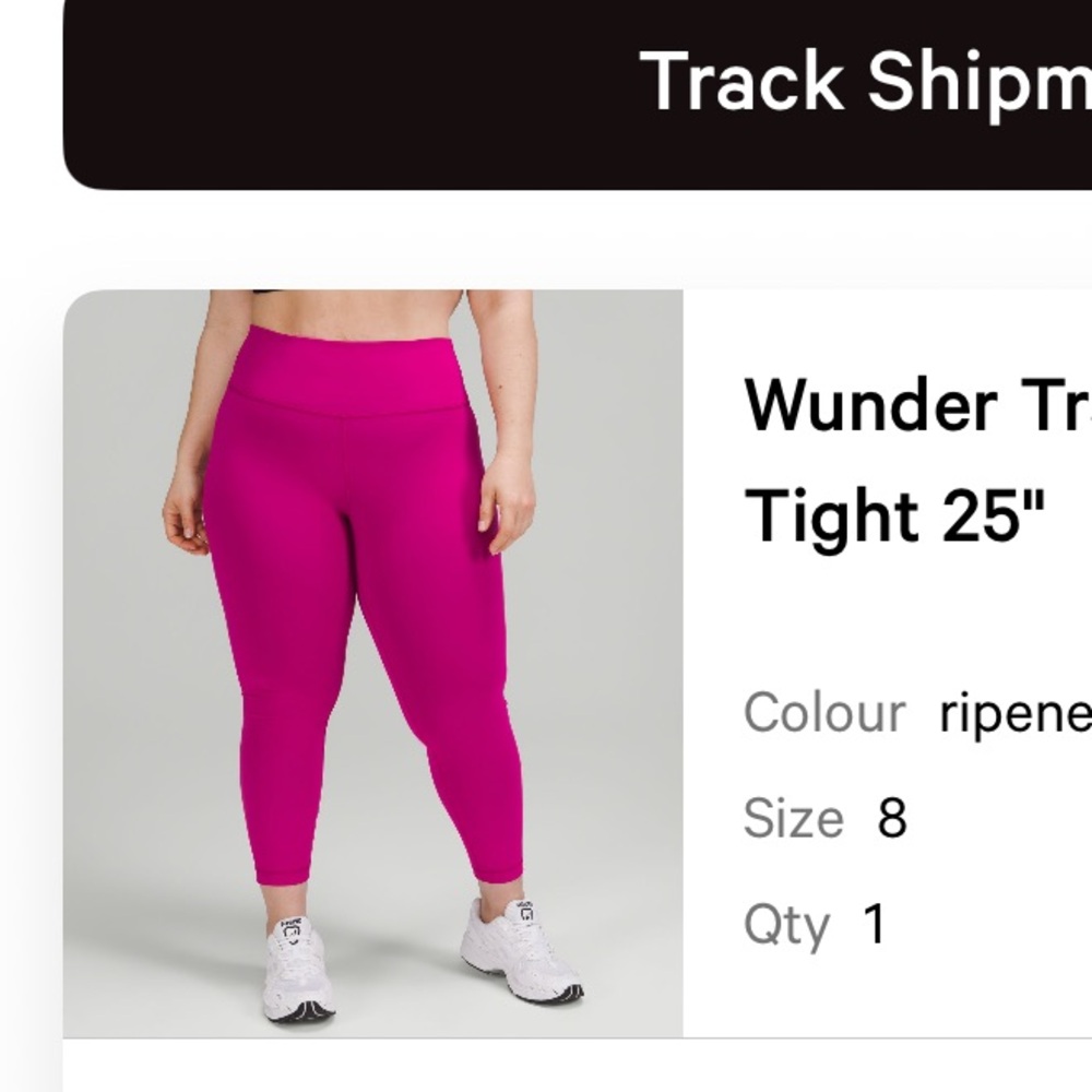 lululemon Wunder Train High Rise Tight 25” ripened Raspberry - Picture 6 of 6